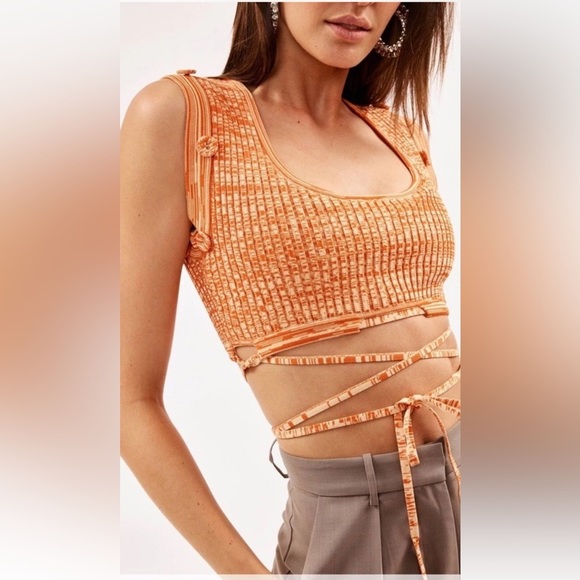 Christopher Esber Deconstructed Orange Knit (No Tie) Crop Top Small - Picture 13 of 13